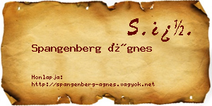 Spangenberg Ágnes névjegykártya